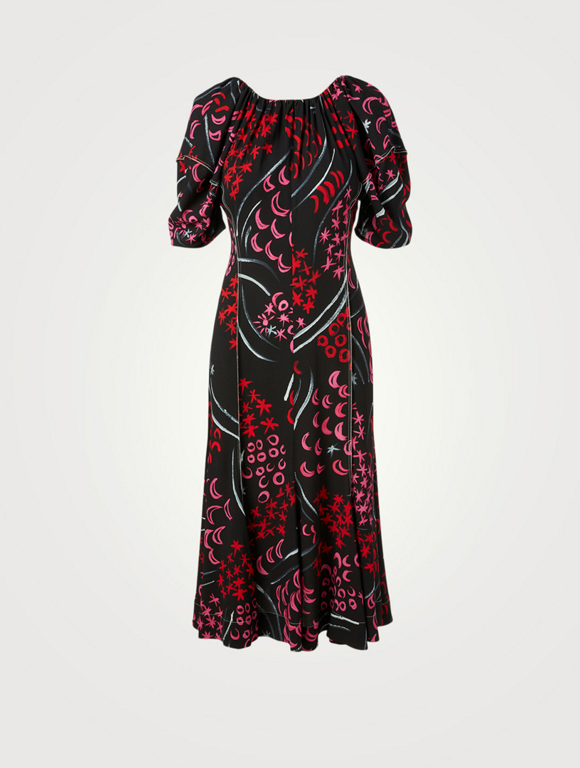 Marni Scoopneck Printed Midi Dress Holt Renfrew