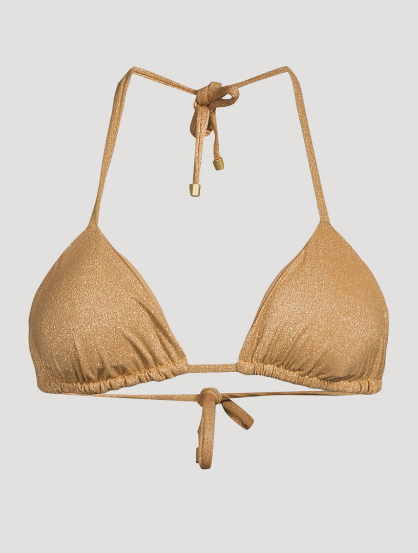 Vitamin A Gia Metallic Triangle Bikini Top Holt Renfrew