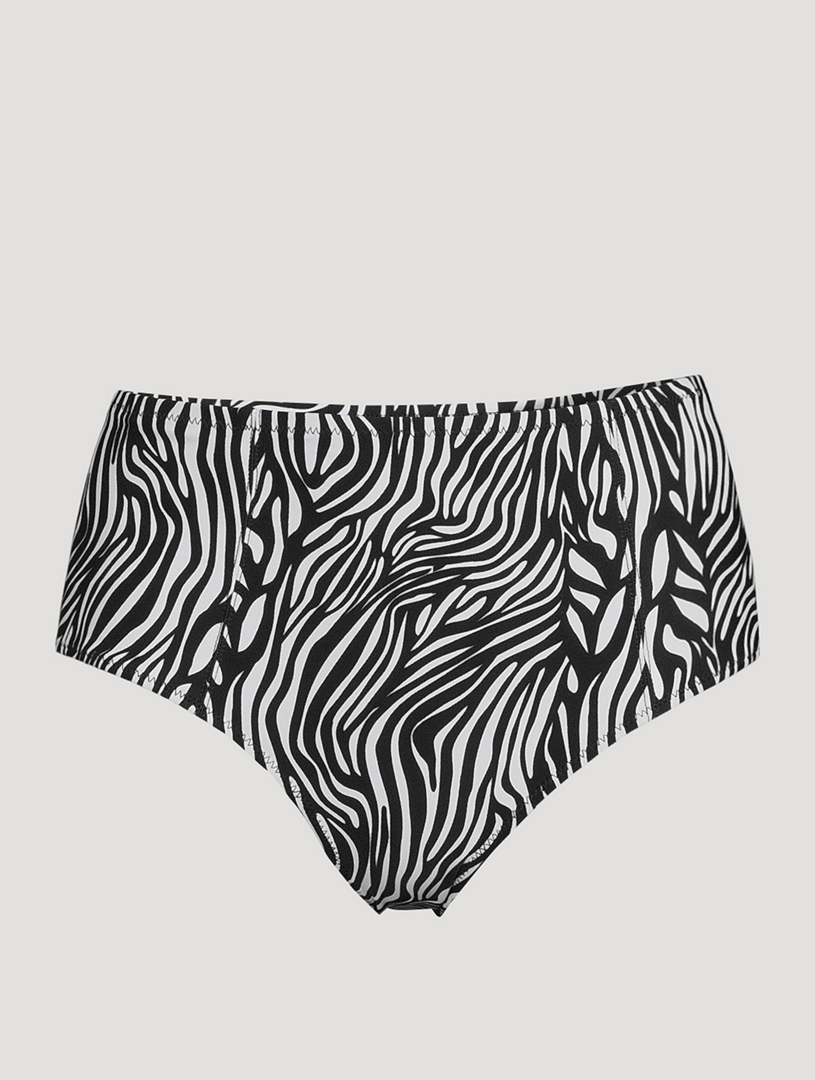 Tropic Of C South Pacific High Waisted Bikini Bottom In Zebra Print