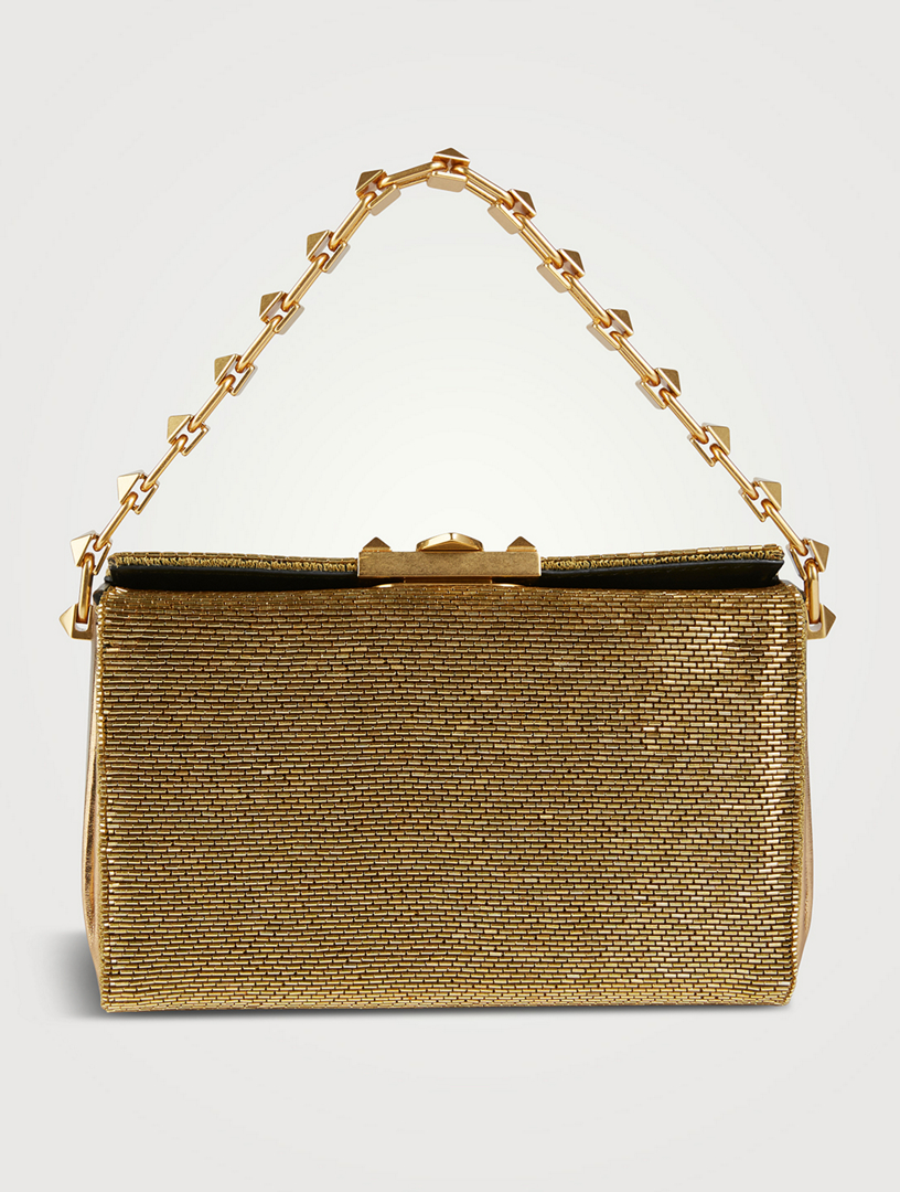 VALENTINO GARAVANI Sequin Embellished Leather Clutch Holt Renfrew