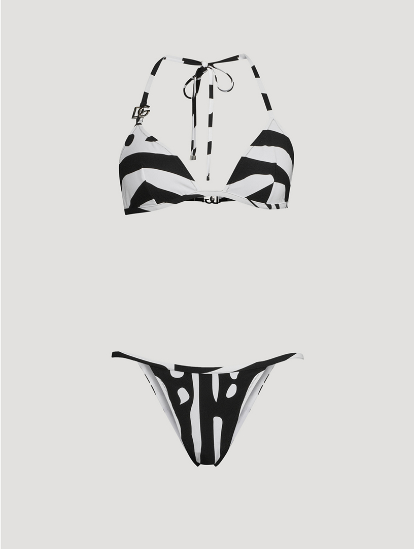 DOLCE GABBANA Triangle Bikini In Zebra Print Holt Renfrew