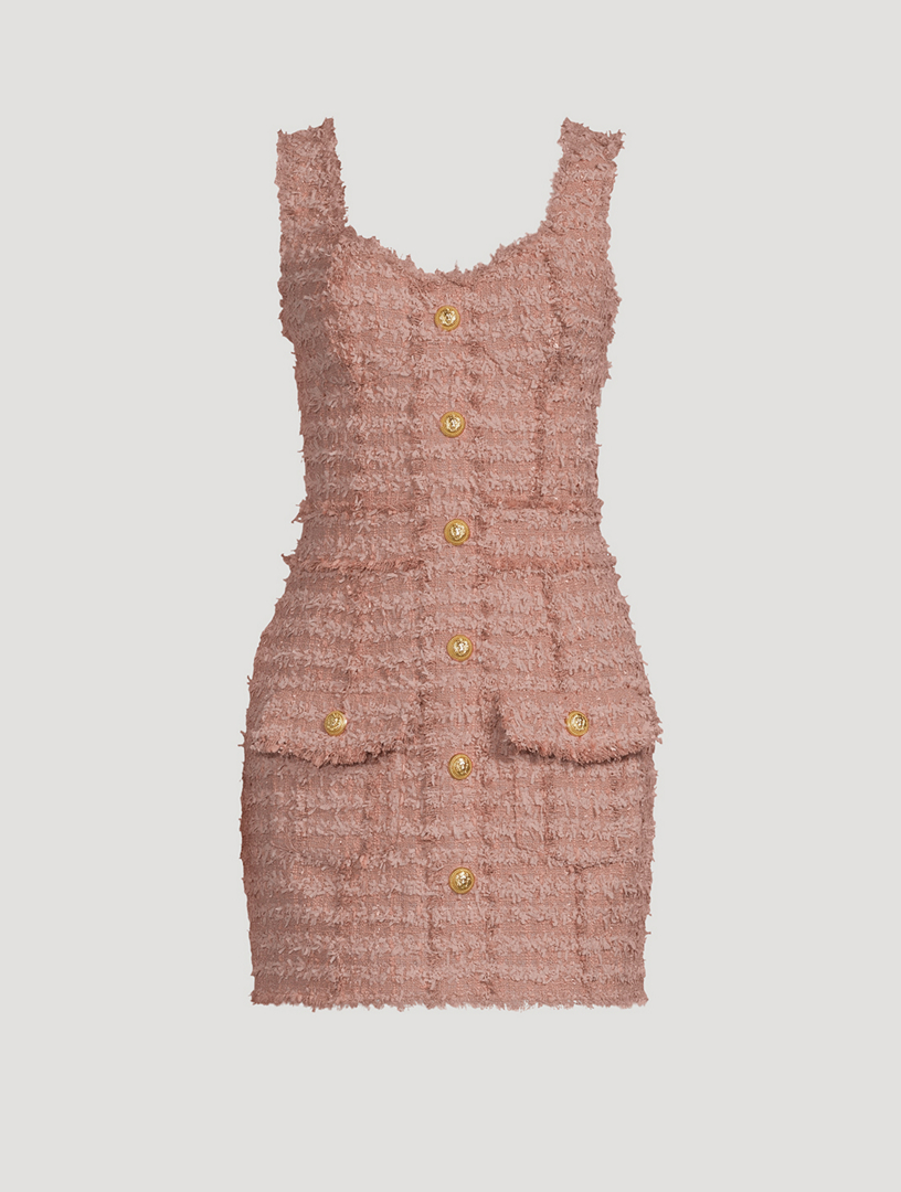 BALMAIN Tweed Mini Dress Holt Renfrew