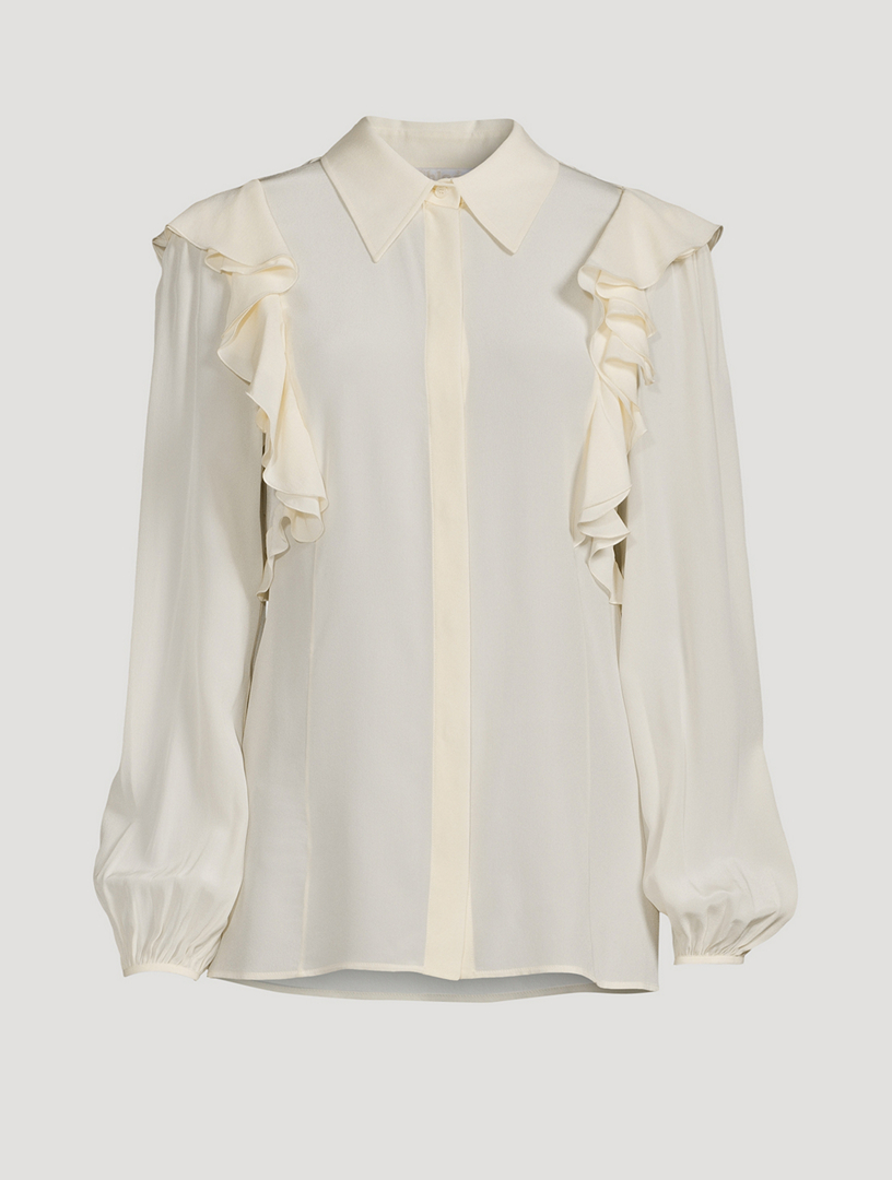 Chlo Ruffled Cr Pe De Chine Blouse Holt Renfrew