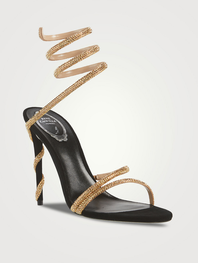 RENE CAOVILLA Margot Crystal Satin Sandals Holt Renfrew