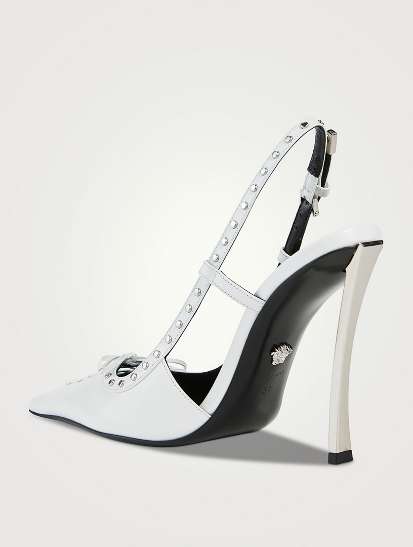 Versace Laced Pin Point Slingback Pumps Holt Renfrew