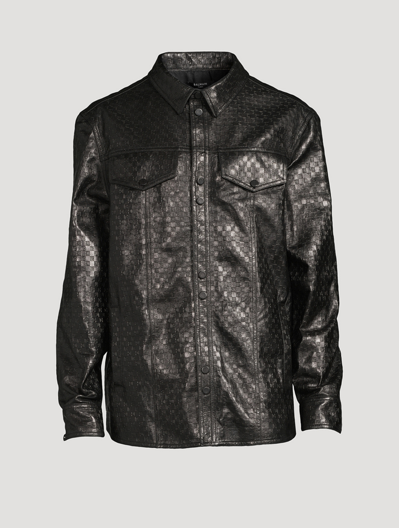 Balmain Mini Monogram Lambskin Overshirt Holt Renfrew