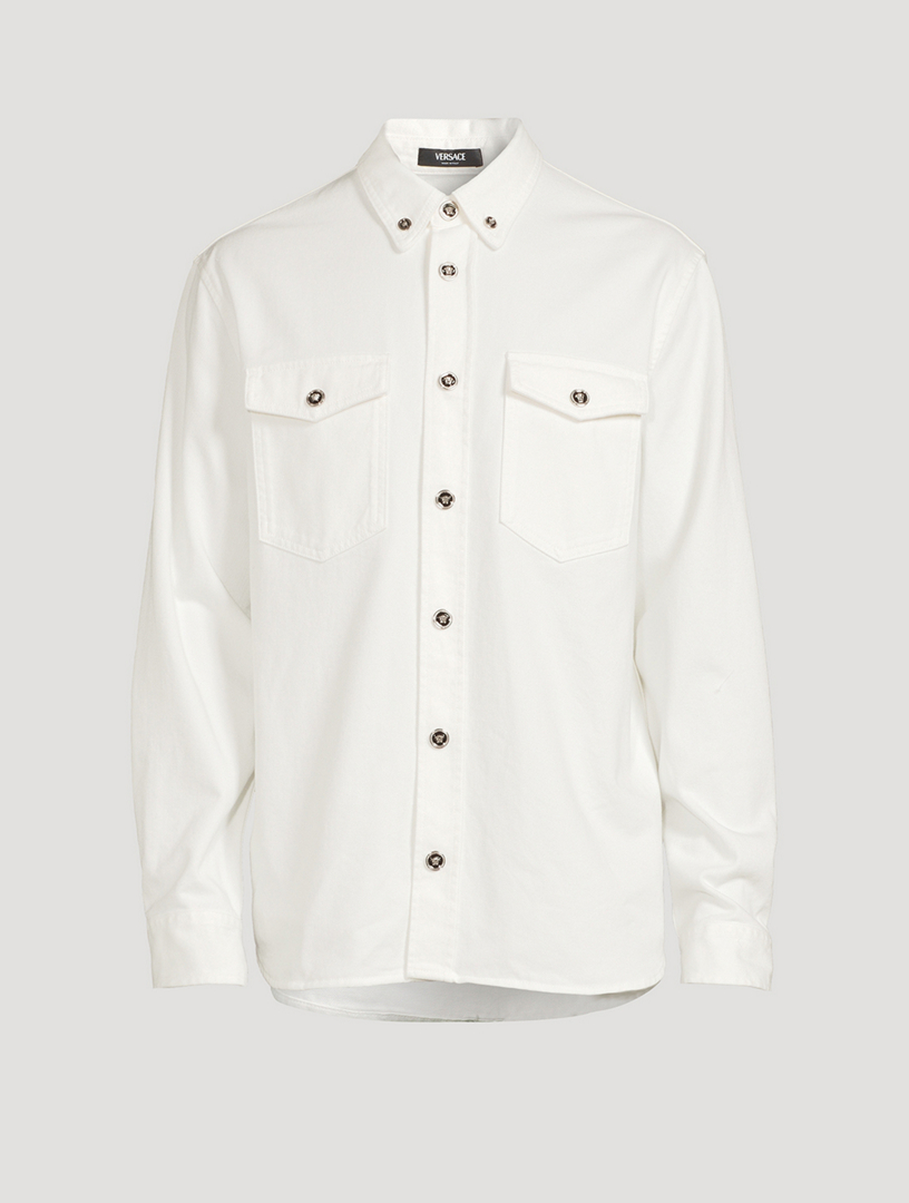 VERSACE Denim Overshirt Holt Renfrew