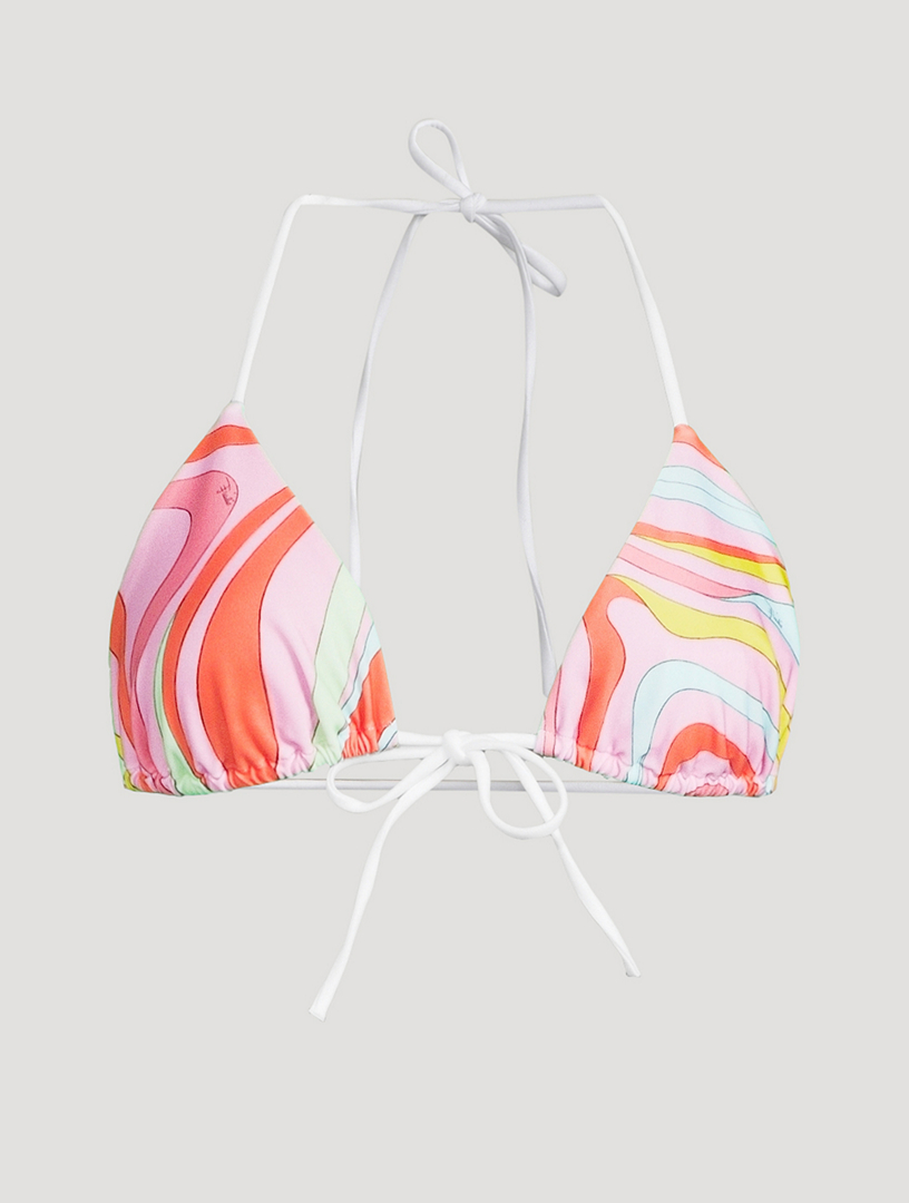 Pucci Triangle Bikini Top In Marmo Print Holt Renfrew