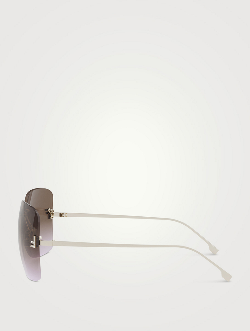 Fendi First Crystal Square Sunglasses