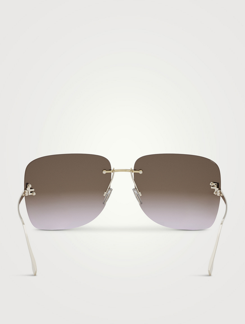 Fendi First Crystal Square Sunglasses