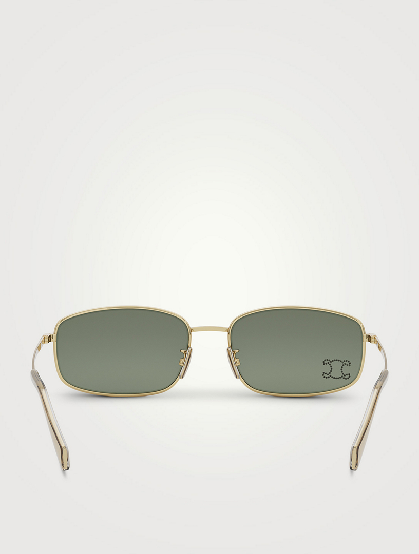 CELINE Crystal Triomphe Rectangular Sunglasses | Holt Renfrew