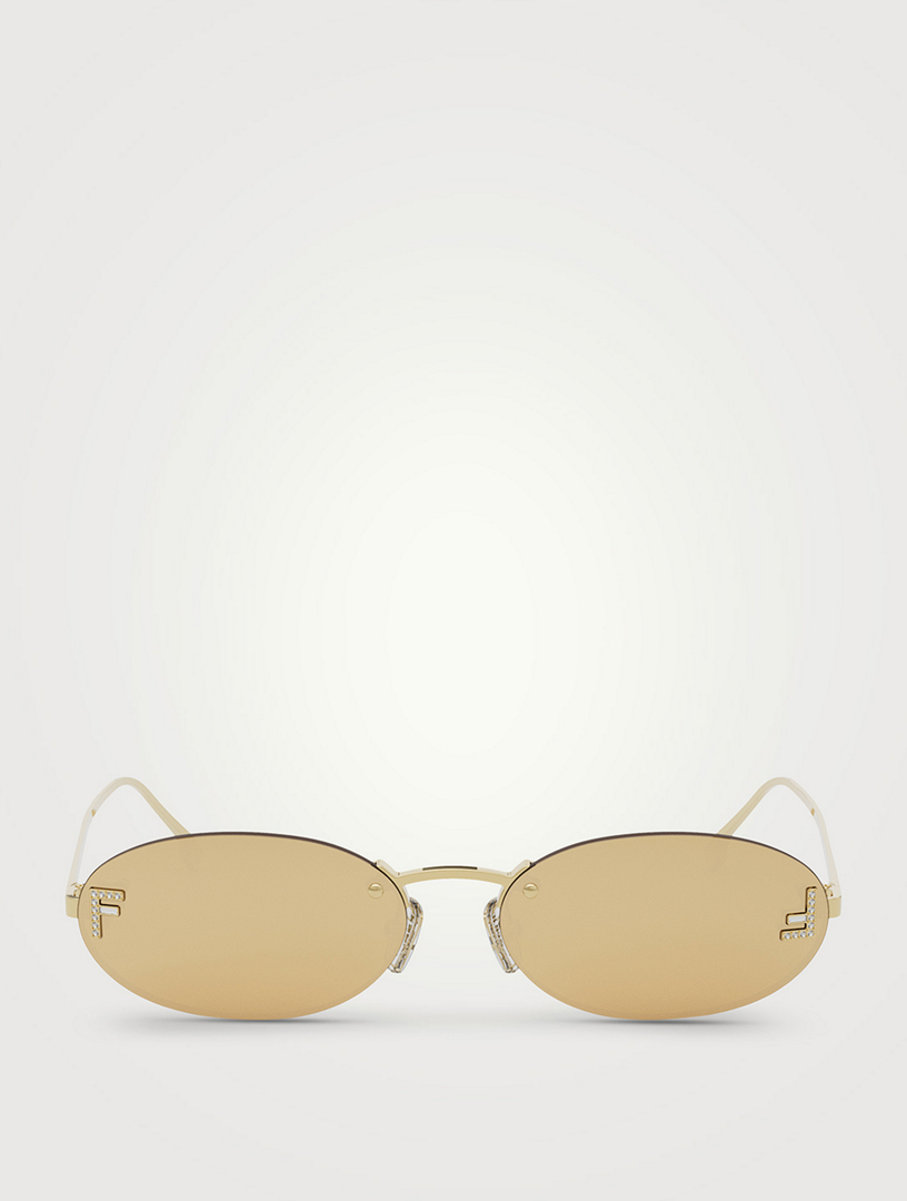 Fendi First Crystal Oval Sunglasses