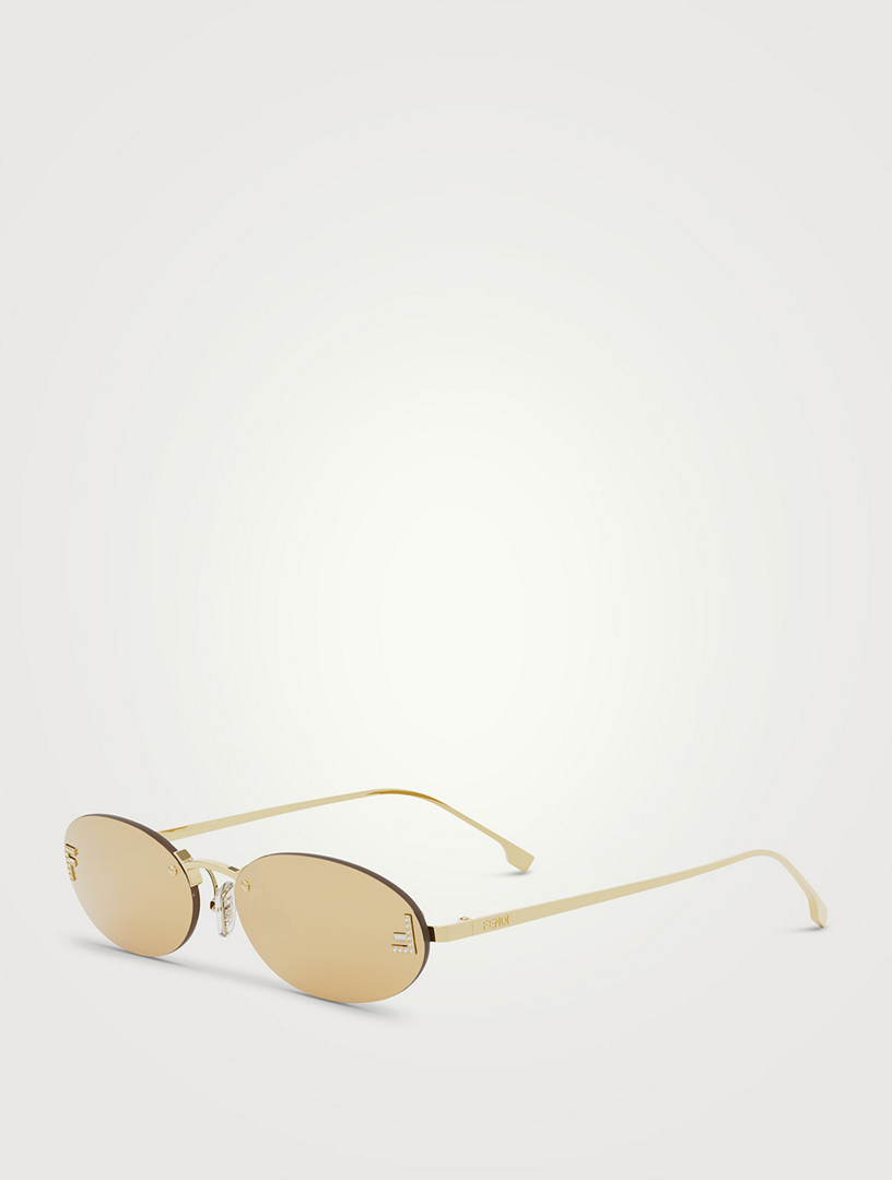 Fendi First Crystal Oval Sunglasses