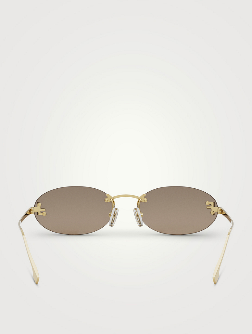 Fendi First Crystal Oval Sunglasses
