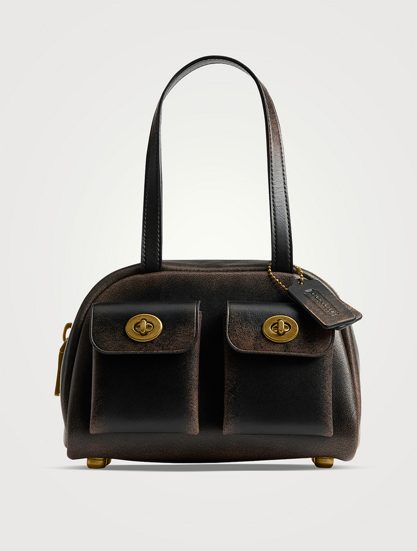 Twin Turnlock Leather Bag