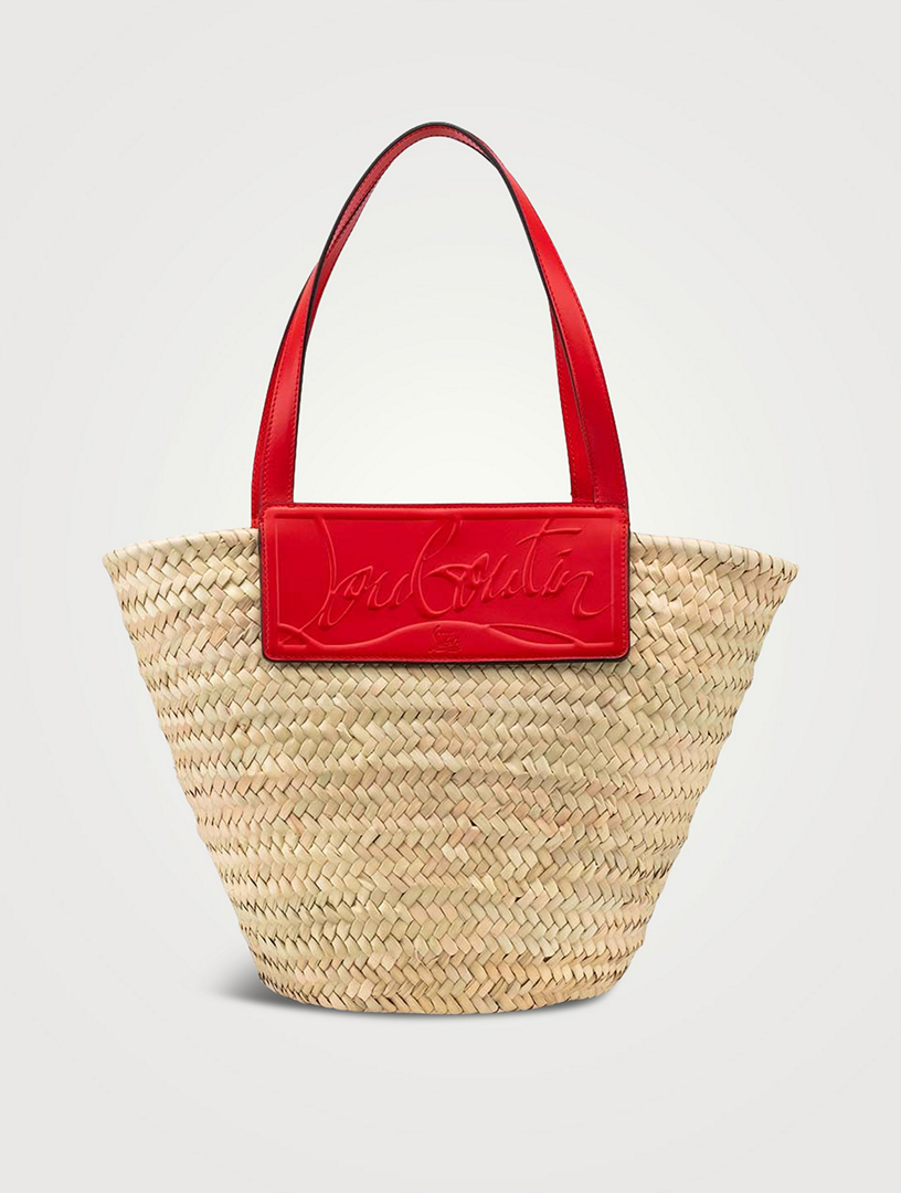 CHRISTIAN LOUBOUTIN Loubishore LeatherTrimmed Raffia Tote Bag Holt