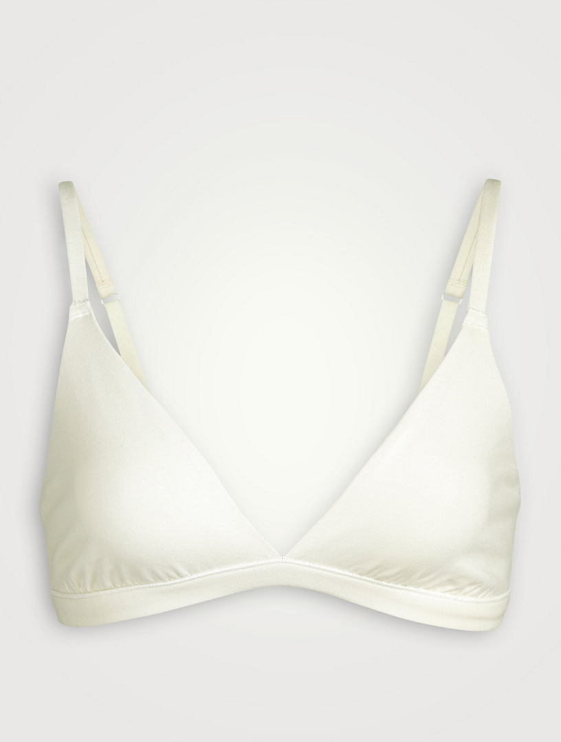 Skims Stretch Cotton Triangle Bralette In Light Heather Grey