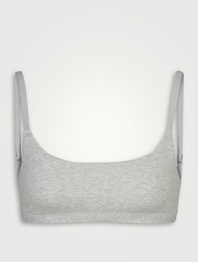 Soutien-gorge léger en jersey de coton à encolure dégagée
