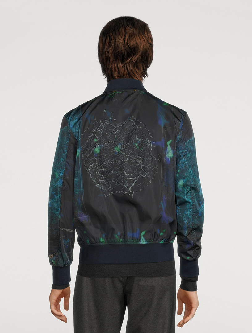Bomber Jacket Map Print