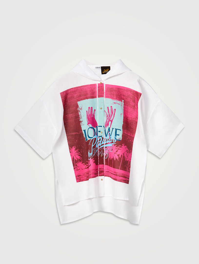 Paula's Ibiza Linen Hooded Shirt