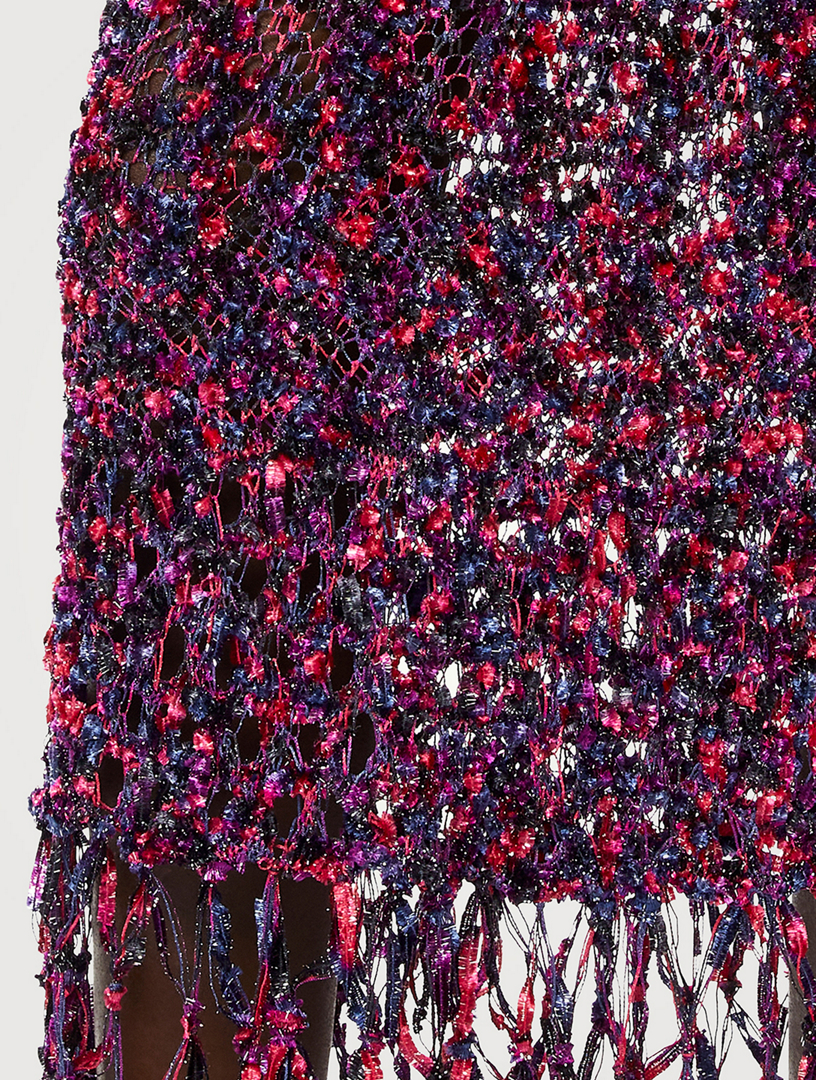 Paula's Ibiza Fringed Midi Skirt
