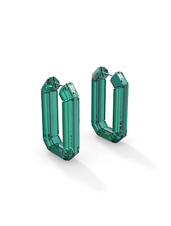 SWAROVSKI Lucent Crystal Hoop Earrings  Green