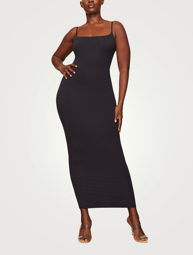 Womens Skims black Fits Everybody Lace-Trim Slip Dress