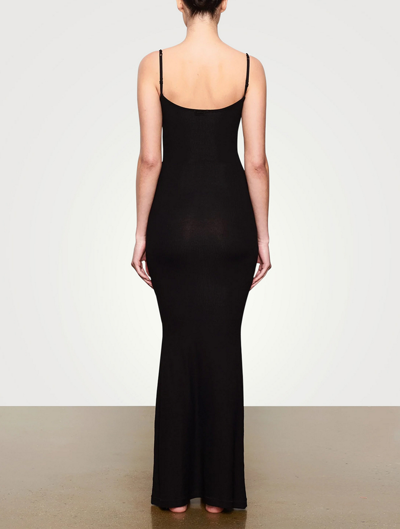 Skims Black Soft Lounge Backless Maxi Dress