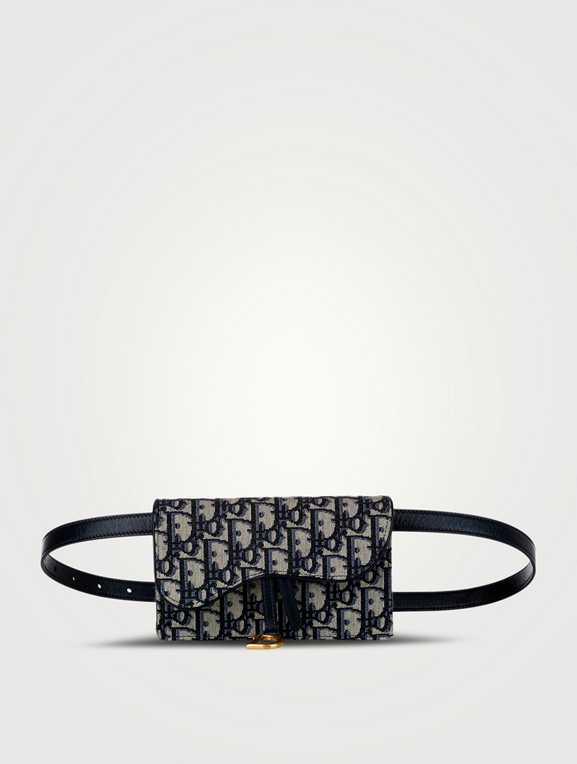 Christian Dior Oblique Saddle Belt Bag Blue