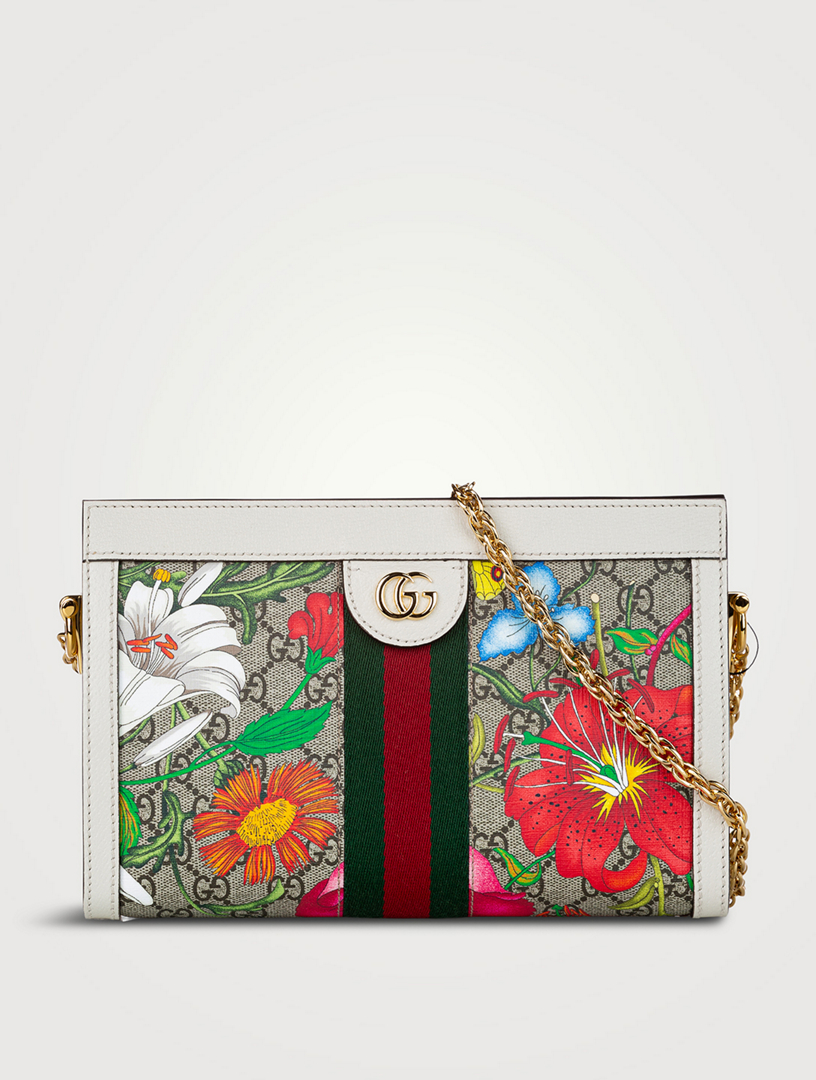 GUCCI Pre Loved Small GG Supreme Flora Ophidia Shoulder Bag Holt