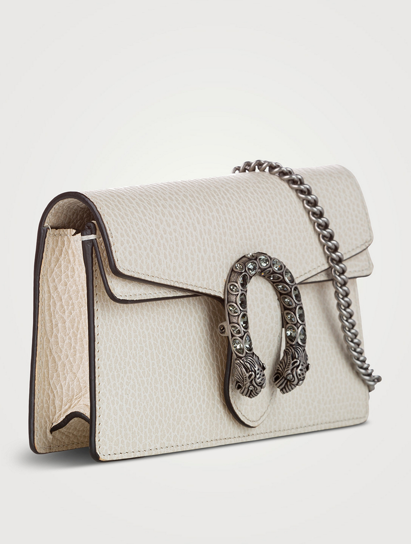 Gucci White Super Mini Leather Dionysus Bag for Women