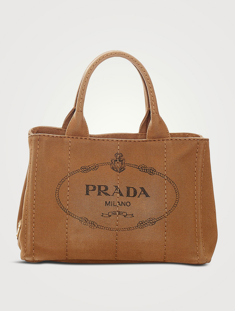 PRADA Pre-Loved Canapa Logo Canvas Satchel | Holt Renfrew