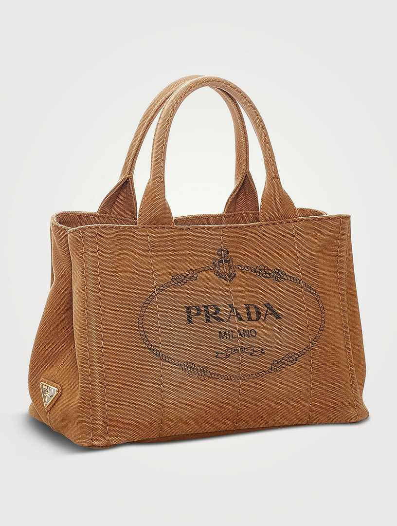 PRADA Pre-Loved Canapa Logo Canvas Satchel | Holt Renfrew