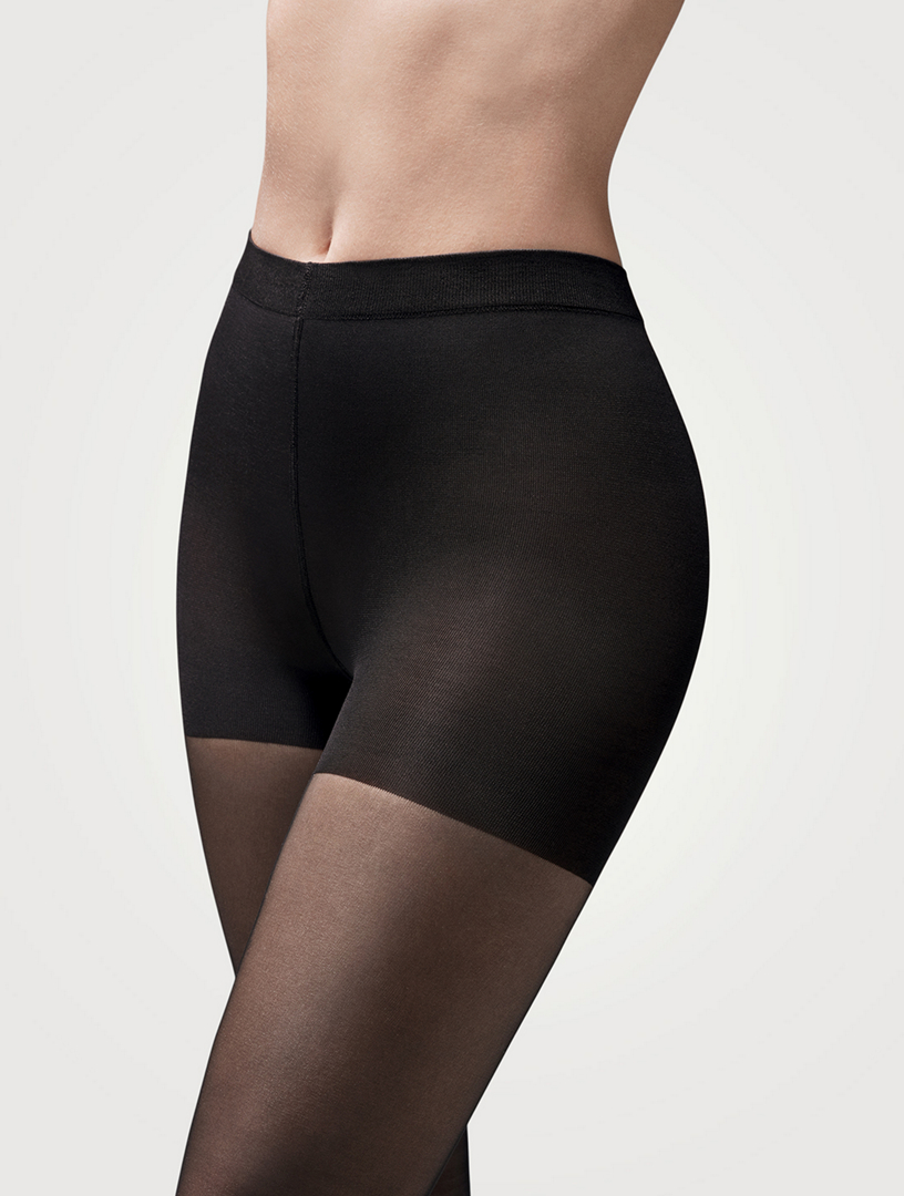 Collant Transparent Sculptant WOLFORD Individual 10 Complete Support - Taille XS/S, Noir