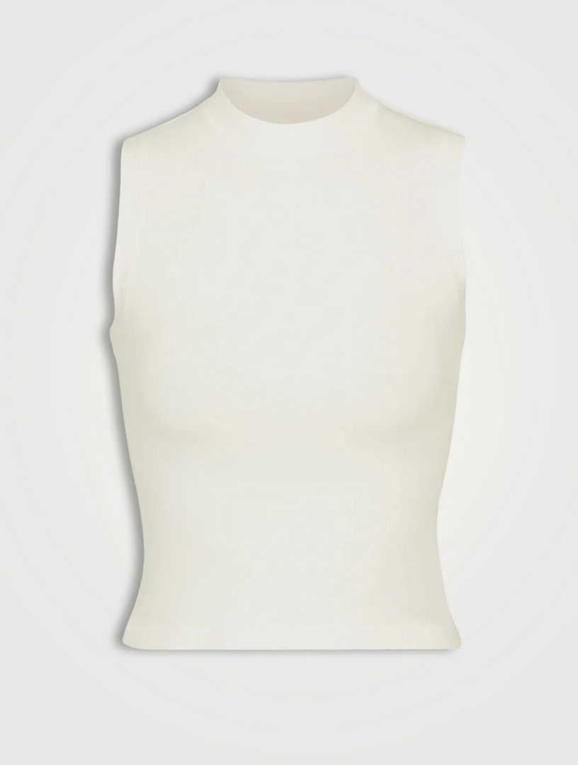 CHANEL  EMBELLISHED TANK-TOP AND T-SHIRT AND SILVER-TONE METAL