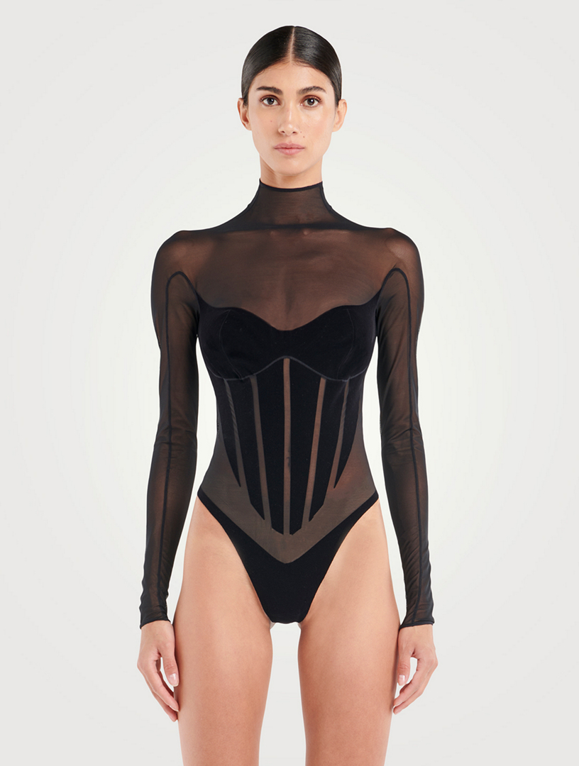 Wolford Womens Black Control Forming Strong Shaper Bodysuit