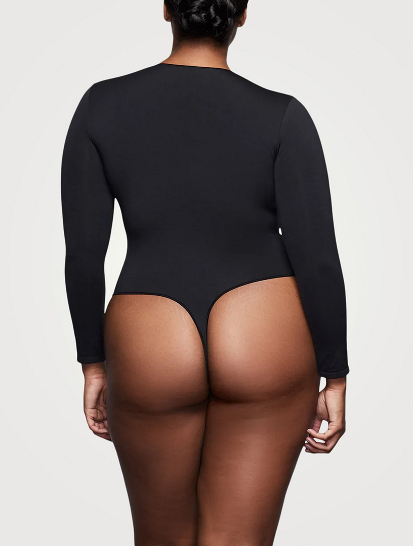 Basic Stone Crew Neck Long Sleeve Bodysuit