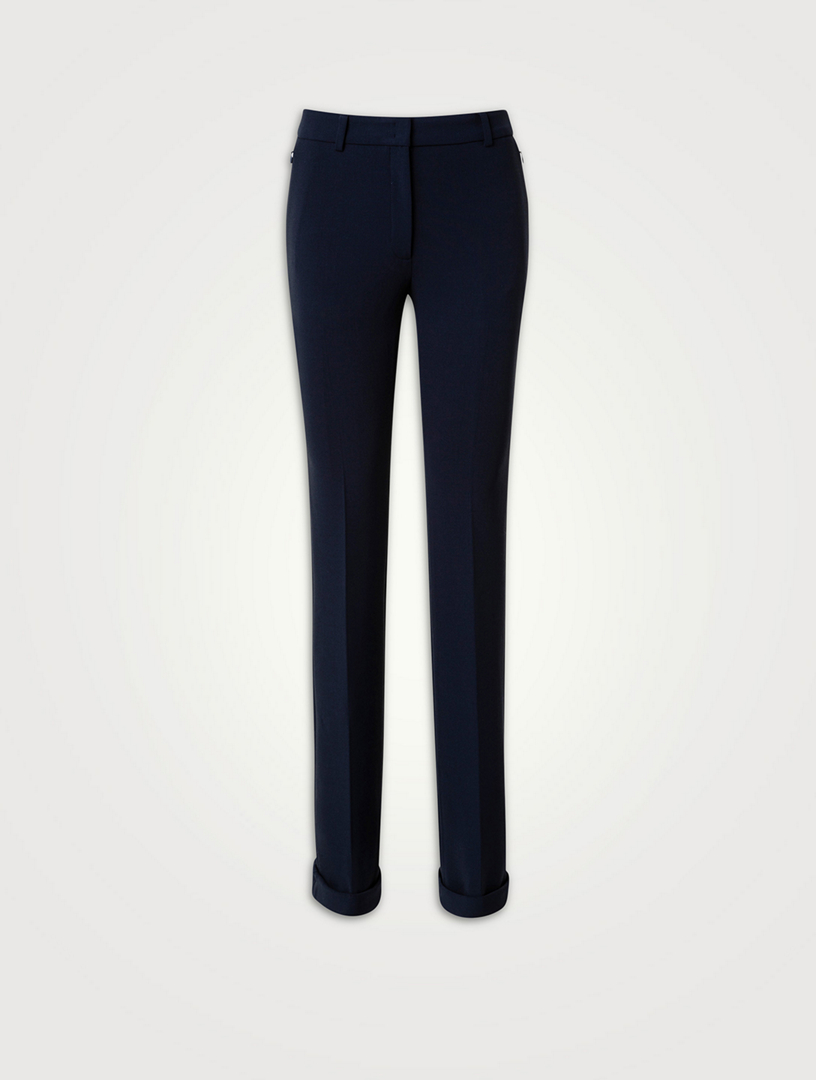 Stretch wool bootcut pant