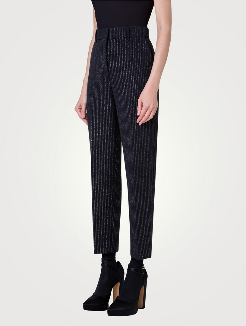 Pinstripe deals tapered trousers