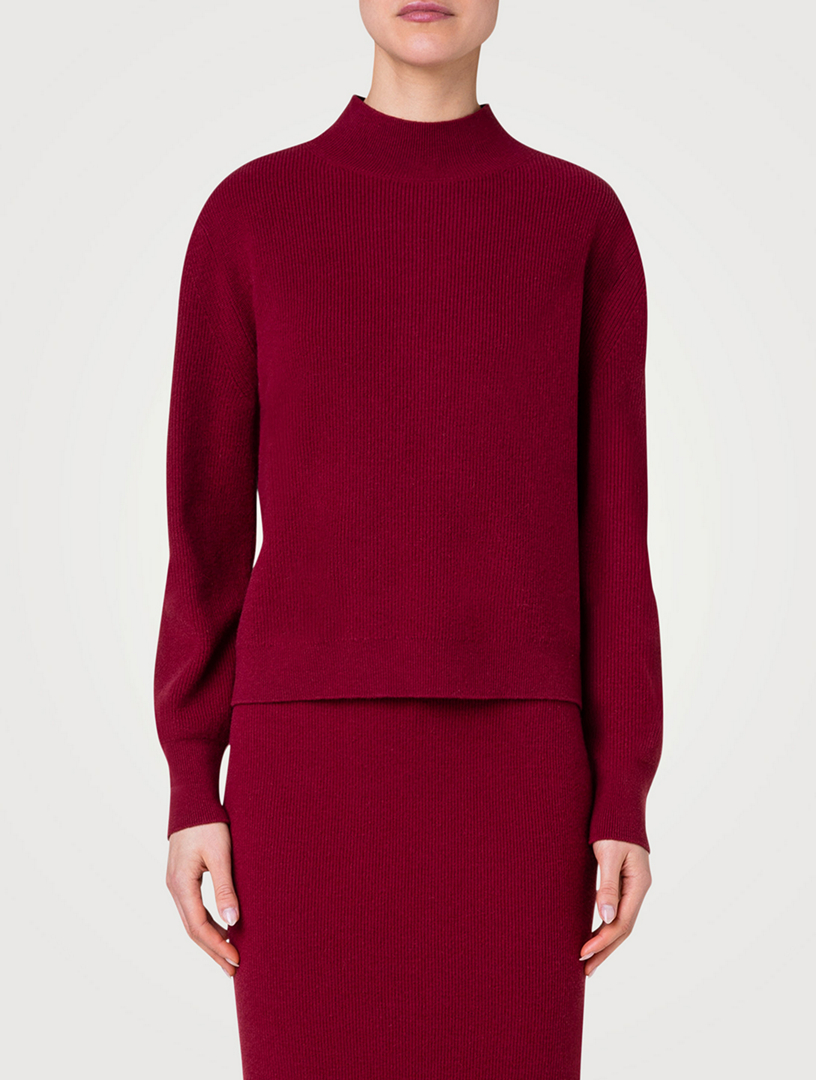 Wool Cashmere Mockneck Sweater