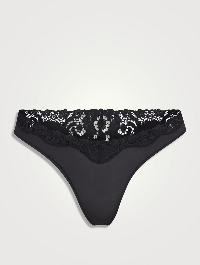 Skims NWT Fits Everybody Micro Thong in Onyx Size XS