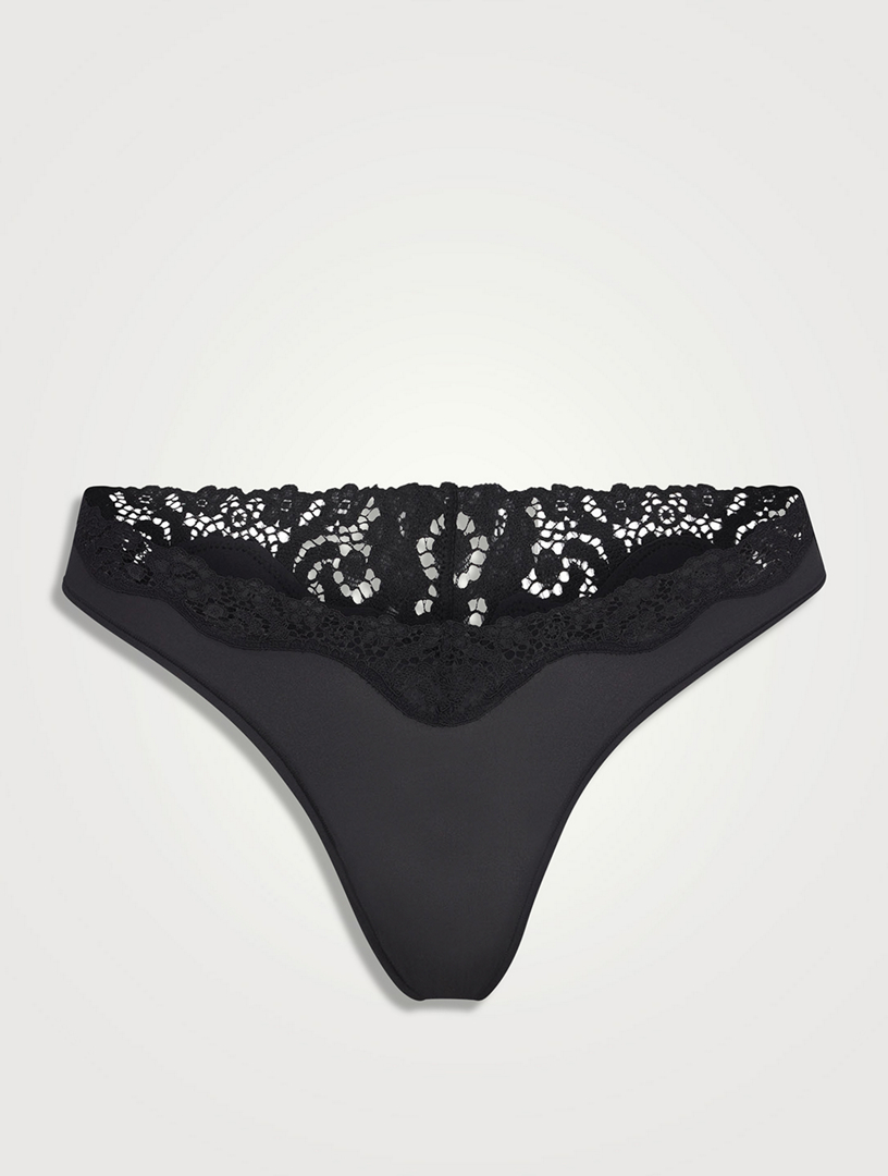 SKIMS Stretch-Cotton Rib Thong