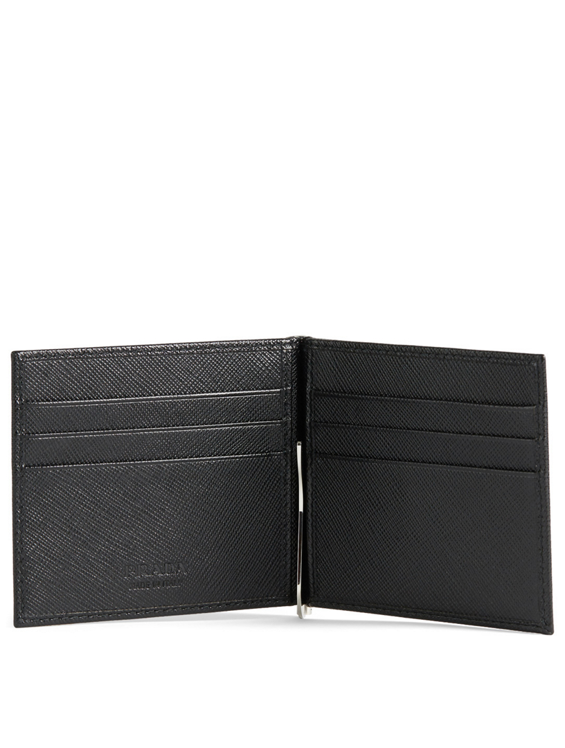 Saffiano Leather Wallet With Money Clip