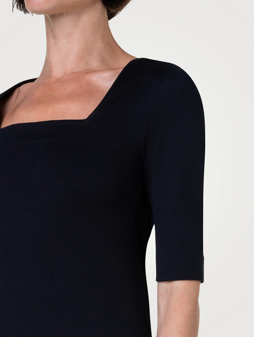 Cotton Stretch Squareneck Top