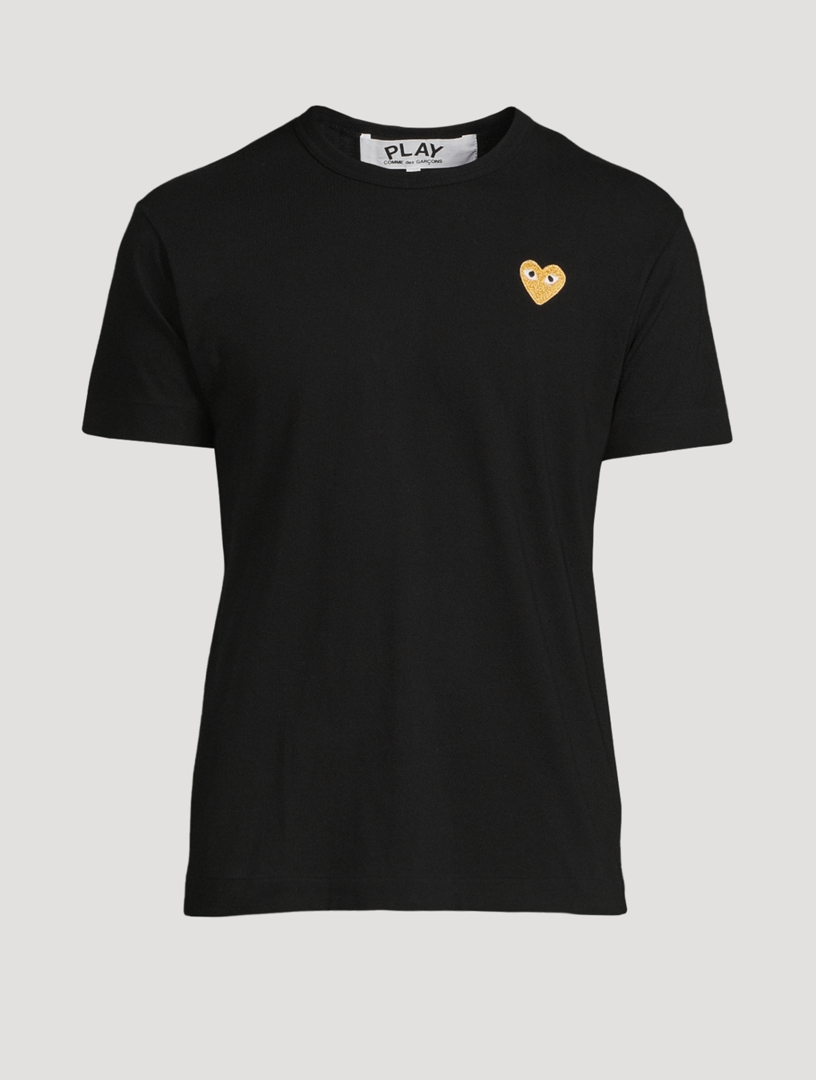 COMME DES GARÇONS PLAY Cotton T-Shirt With Gold Heart | Holt Renfrew