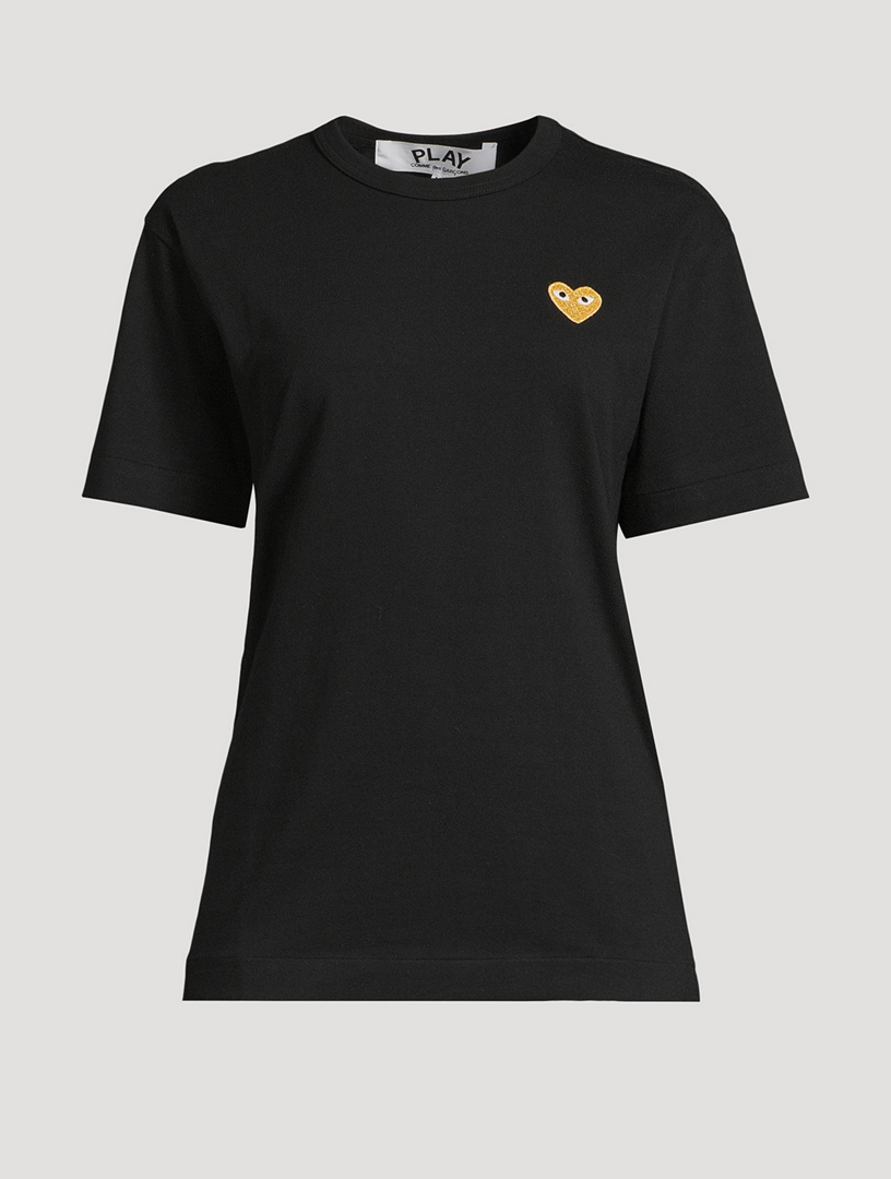PLAY COMME des GARÇONS: GOLD HEART T-SHIRT (WHITE) | DSMG E-SHOP