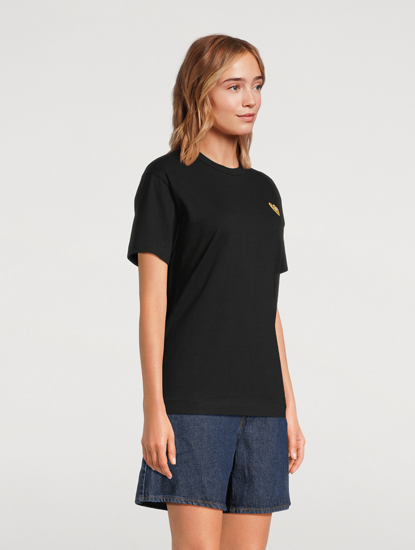 COMME DES GARÇONS PLAY Cotton T-Shirt With Gold Heart | Holt