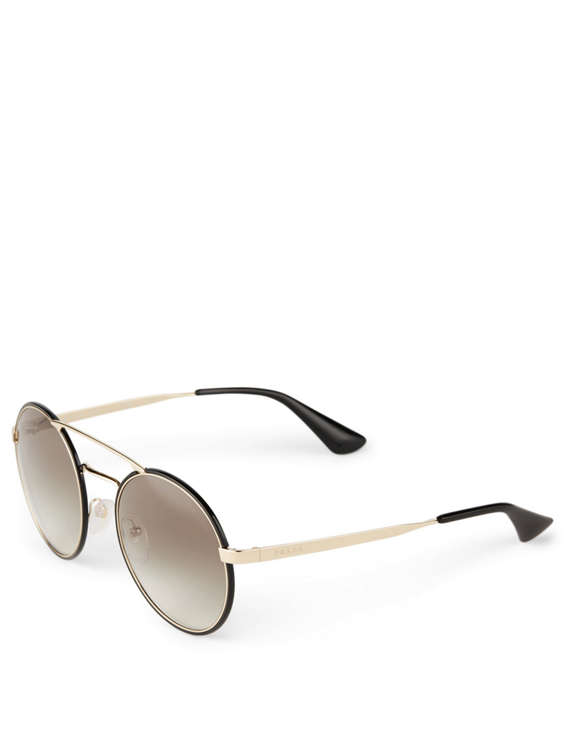 Prada round hot sale aviator sunglasses