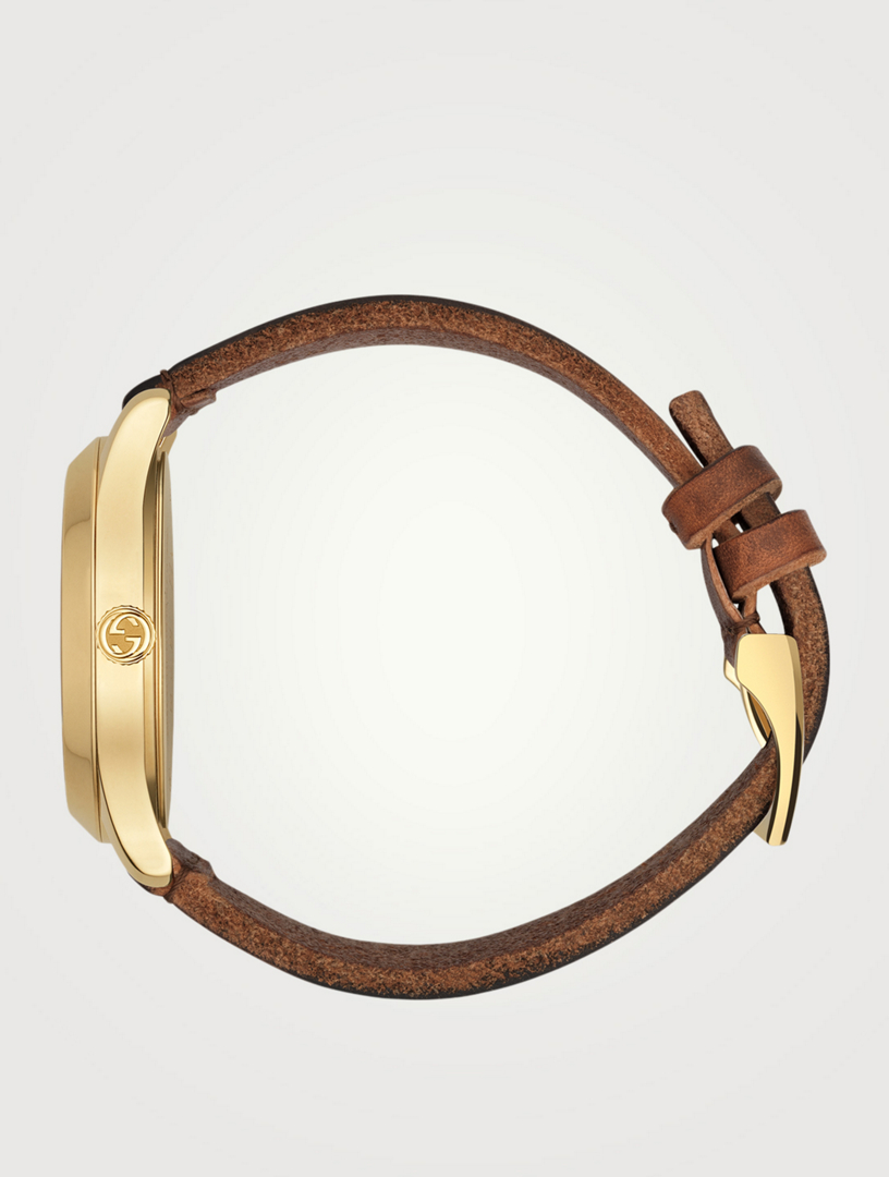 G-Timeless Le Marché des Merveilles Bee Leather Strap Watch