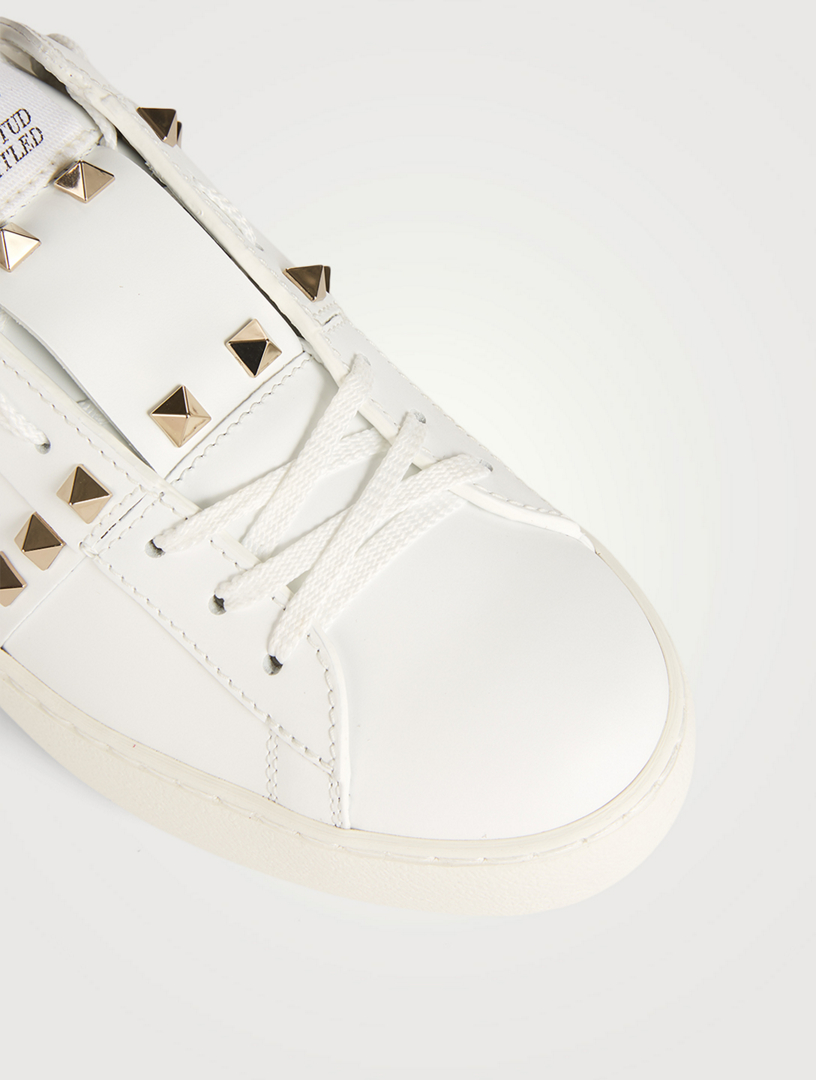 Rockstud Untitled Leather Open Sneakers